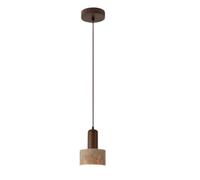 Kueohse Lámpara Colgante LED de Travertino Amarillo, 3 Colores, Atenuación, 110-240 V, Estilo Japonés WABI Sabi, Ideal para Mesitas de Noche y Restaurantes.