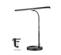 Kueohse Lámpara de Piano LED Regulable, 2 en 1, con Base de Abrazadera, Cuello de Cisne Flexible, 3 Modos de Color, Ajustable y Enchufe de la UE.