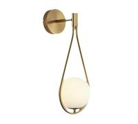 Kueohse Lámparas de Pared de Latón, Lámpara de Pared Minimalista con Bola de Cristal, Accesorios de Iluminación para Dormitorio, Sala de Estar, Baño y Pasillo B