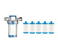 Kueohse Lavadora Calefacción de agua Ducha Filtro de agua de ducha Filtro purificador de agua frontal duradero fácil de usar Azul