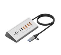 Kueohse Lector de Tarjetas de 10 Gbps, Estación de Acoplamiento USB 3.2, Divisor Tipo C, Concentrador USB de Aleación de Aluminio, Interruptor Multipuerto para PC y Portátil