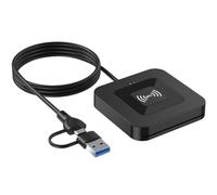 Kueohse Lector de Tarjetas Inteligentes USB 2.0 2 en 1 Lector de Tarjetas IC con Contacto y NFC para Cajeros Automáticos Bancarios y Reporte de Impuestos