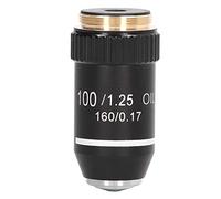 Kueohse Lente de Microscopio BiolóGico, Lente de Objetivo Negro AcromáTico 195, Interfaz de Objetivo de Alta Potencia de Aceite 100X, Rosca de 20,2 Mm