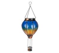 Kueohse Linterna Solar con Globo de Aire Caliente con Luz de Llama Parpadeante, Luces Solares Colgantes para Exteriores, Impermeables para Jardín, Patio
