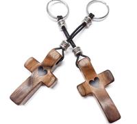 Kueohse Llaveros de Madera de Nogal en Forma de, de Mano, para Aliviar el Estrés con la Punta del Dedo.