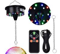 Kueohse Luces de Motor de Bola de Discoteca con Control Remoto, 3-15 RPM, Giratorio Ajustable, 18 LED para Motor de Bola de Espejo de 8, 10, 12, 16, 20 y 24 Pulgadas