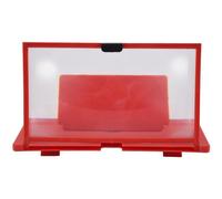 Kueohse Lupa de Pantalla de TeléFono MóVil 12 Pulgadas 3D HD Video Amplificador Soporte con Juegos PelíCulas Soporte de Escritorio Plegable Rojo