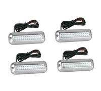Kueohse Luz de Navegación Marina IP68, Impermeable, Luz Subacuática, 4 Piezas, 42 LED, Lámpara de Acero Inoxidable para y