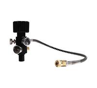 Kueohse M18X1.5 PCP Tanque VáLvula de Carga de Calibre Doble EstacióN de Llenado de Aire Adaptador de Recarga de Cilindro de Gas 6000 PSI con Manguera de 50 Cm, Negro