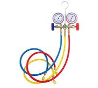 Kueohse Manómetro de Diagnóstico de CA de 3 Vías con Manguera y Gancho para Freón, Compatible con R12, R22, R404A y R134a.
