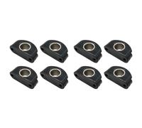 Kueohse Marine Boat Fairlead Negro Nylon Bullseyes 12 mm 1/2 Pulgadas Inserto de Acero Inoxidable, Rueda de Polea para Barcos, 8 Piezas