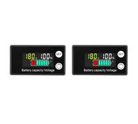 Kueohse Medidor de Voltaje de Batería 2X DC 8-100V Indicador de Capacidad Medidor de Potencia Litio LiFePO4 Batería de Plomo-Ácido 12V 24V 48V Pantalla LCD D