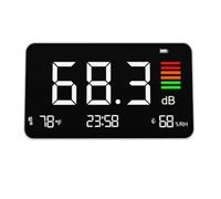 Kueohse Medidor Digital de Decibelios DM219N de Escritorio, Sonómetro de 30-130 con Detección de Temperatura y Humedad para Bibliotecas Escolares y Domésticas.