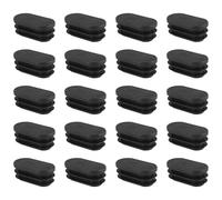 Kueohse Mesa Ovalada Silla Pata Tubo Inserto Tubo Tapa Final 40 Mm X 20 Mm 20 Piezas Negro