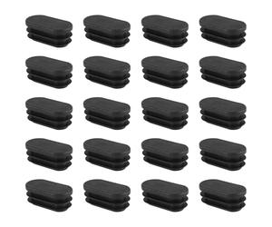 Kueohse Mesa Ovalada Silla Pata Tubo Inserto Tubo Tapa Final 40 Mm X 20 Mm 20 Piezas Negro