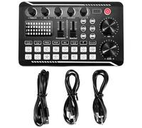 Kueohse Mezclador de audio, tarjeta de sonido en e interfaz de audio con efectos mezcladores DJ y cambiador de voz, estudio de producción de podcast