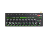 Kueohse Mezclador de sonido profesional de 10 canales, mezclador de sonido LED silencioso con luz RGB para submezcla, interruptor estéreo, enchufe europeo
