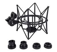 Kueohse MicróFono Shock Mount Soporte de MicróFono de GrabacióN de Montaje Ajustable Soporte de Metal Pod Soporte de MicróFono (Negro)