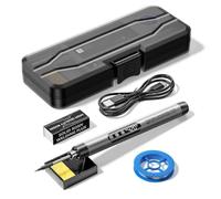 Kueohse Mini Soldador Portátil USB con Kit Inalámbrico, Pantalla LCD Digital, Temperatura Ajustable, Termostático.