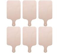 Kueohse Mini Tabla de Cortar de Madera de Navidad de 6 Piezas con Manejar de Madera Sin Terminar Tabla de Cortar Rectangular Recortes de Bandeja