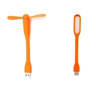 Kueohse Mini Ventilador de Escritorio USB Multifuncional con Luz USB Universal Luz LED PortáTil de Ahorro de EnergíA, Naranja
