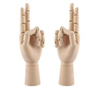 Kueohse Modelo de Mano de Madera, 2 Piezas, Figura de Maniquí ArtíStico de Mano Izquierda y Derecha de 12 Pulgadas con ExhibicióN de JoyeríA de Mano, DecoracióN