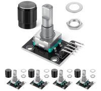 Kueohse Módulo Codificador Rotatorio KY-040 de 5 Piezas, Codificador Rotatorio de 360 Grados con Perillas y Tapas, Módulos de Sensor para Control de Iluminación, Etc.