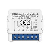 Kueohse Módulo de Interruptor de Fuego Inteligente Tuya Zigbee 3.0 con Control Bidireccional y Voz, Domótica de 3 Vías.