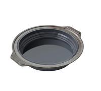 Kueohse Molde de Forma Redonda, Molde Plegable de Silicona para Hornear Pasteles, Molde Cilíndrico para Mousse y Fondant para Repostería, Postre, Fabricación de Gelatina, Gris