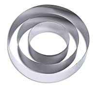 Kueohse Molde de Pastel Redondo de 4/6/8 Pulgadas, Juego de Herramientas para Hornear de Acero Inoxidable, Cortador de Galletas, Anillos para Magdalenas en IngléS, Anillos para Tarta DIY