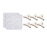 Kueohse Molde de Resina de Silicona, Molde de Epoxi con Pinza para el Cabello PequeñA de 2 Piezas con Pinzas para el Cabello de Metal de 6 Piezas, JoyeríA DIY, Damas, Cabello Fino
