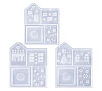 Kueohse Molde de Silicona con Forma de Casa, Molde de Resina Epoxi para Candelabro LED, Moldes de Silicona para Manualidades Artísticas para Hacer Diseños Románticos