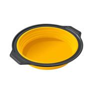 Kueohse Molde redondo de silicona plegable para hornear mousse fondant molde cilíndrico para pastelería postre jalea fabricación de gelatina, amarillo