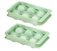 Kueohse Moldes Cuadrados de Hielo Grandes, Molde Cuadrado de Hielo de Whisky de 2 Pulgadas Que Ahorra Espacio, Bandeja de Hielo Verde Cuadrada Redonda Sin Fugas