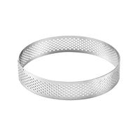 Kueohse Moldes Redondos Agujero Acero Inoxidable para Tartas 20 Cm Anillo de Tarta de Pastel de Mousse Postre de Pizza Molde de DecoracióN de Bricolaje Herramienta de Cocina para Hornear