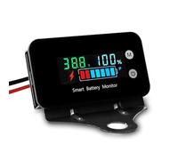 Kueohse Monitor de batería impermeable IPX7 con soporte de 7 a 100 V, medidor de batería para coche, moto, carrito de golf, alarma de zumbador y temperatura