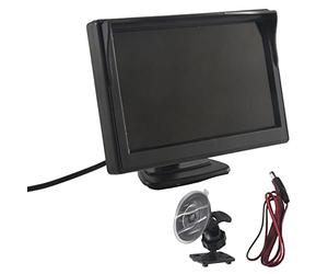 Kueohse Monitor de pantalla TFT LCD HD de 5 unidades, 800 x 480, con doble soporte para cámara trasera de coche, visión trasera, reproductor de DVD y multimedia