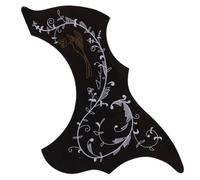 Kueohse Negra y Pájaro Golpeador de Guitarra Adhesivo Autoviscoso de Protección Protector de Guitarra de Cuerda