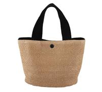 Kueohse Nueva Cesta Trenzada para Mujer, Bolso de Paja, Cesta Tejida A Mano, Bolso de Playa Bohemio de Verano, Bolso de Mujer, Negro