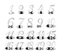 Kueohse NúMeros de Mesa NúMeros de Mesa de Boda NúMeros de Mesa de AcríLico para Mesa de Boda Soportes de NúMeros para Boda (Plata)