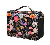 Kueohse Organizador de de 250 compartimentos con de cremallera de 5 , bolsa de almacenamiento de lápices de gran capacidad para estudiantes, artistas C, Negro