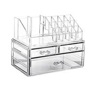 Kueohse Organizador de Maquillaje Transparente con 3 Cajones y Soportes para LáPiz Labial Superiores ExtraíBles Que Mejoran Su Tocador, BañO y Tocador