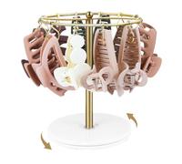 Kueohse Organizador de Pinzas para el Pelo con Rotación de 360 Grados, Expositor de Pinzas Metálicas para el Pelo, Ideal para Decorar el Dormitorio y el Baño.