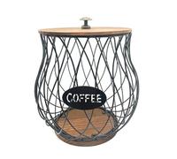 Kueohse Organizador de tazas rústico K para cafetera, decoración para mostrador, color negro, 1 unidad