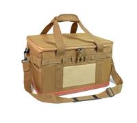 Kueohse Organizador de Utensilios de Cocina de 30 L, con Múltiples Compartimentos, para Acampar Al Aire Libre, Bolsa de Mano Utilitaria para Acampar, para Picnic, Color Caqui