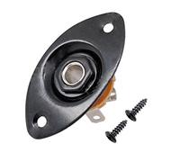 Kueohse Oval Guitarra Dentada Jack Plate30 Oval Placa De Guitarra Y ZÓCalo De Guitarra Dentada Negro De Alta Calidad, 1 Paquete