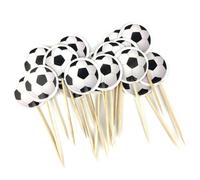 Kueohse Palillo de Dientes con Tema de Fútbol, Decoración de Cupcakes, Decoración de Fiesta de Feliz Cumpleaños, Bandera de Palillo de Dientes para Pastel de Postre de Fruta