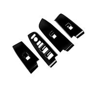 Kueohse Panel de Reposabrazos de Puerta Embellecedor para -V Vezel 2021 2022 LHD, Cubierta de Interruptor de BotóN de ElevacióN de Cristal de Ventana Negra Brillante para Coche