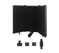 Kueohse Pantalla de aislamiento de micrófono ajustable de 3 paneles, filtro de micrófono plegable para grabación de estudio