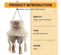 Kueohse Pantalla de LáMpara de Macramé Boho Cubierta de Luz Colgante, Pantalla de ArañA para Dormitorio, Sala de Estar, GuarderíA, Dormitorio, DecoracióN del Hogar
